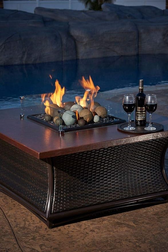 Fireglass Fire Pit Glass Wind Guard (FG-LCB-36), Linear, 41.5x11.5-Inch9