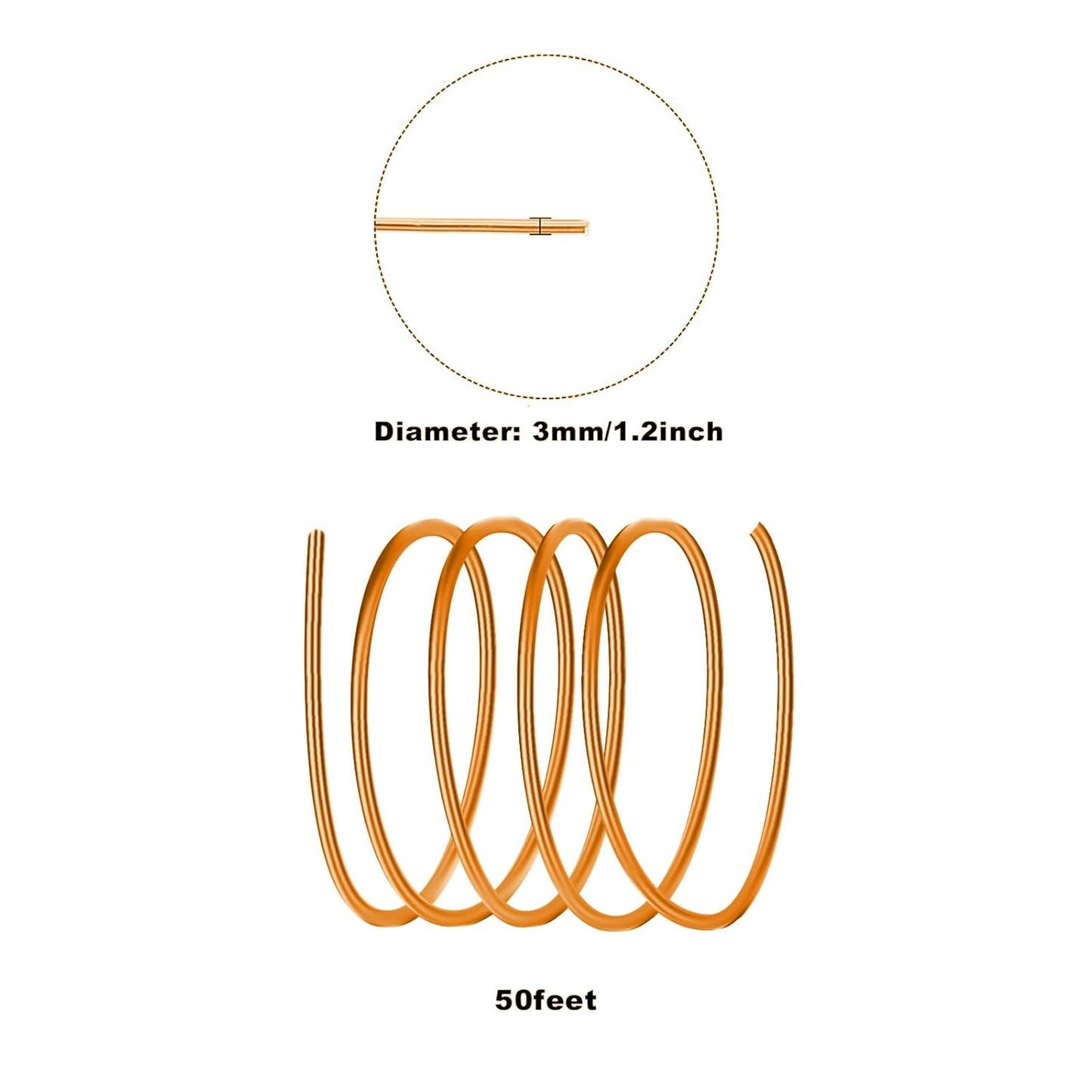 3mm Aluminum Craft Wire, 50 Feet 9 Gauge Bendable Anodized Metal Wire for Sculpting, Jewelry Making, Armature Making, Wire Weaving and Wrapping