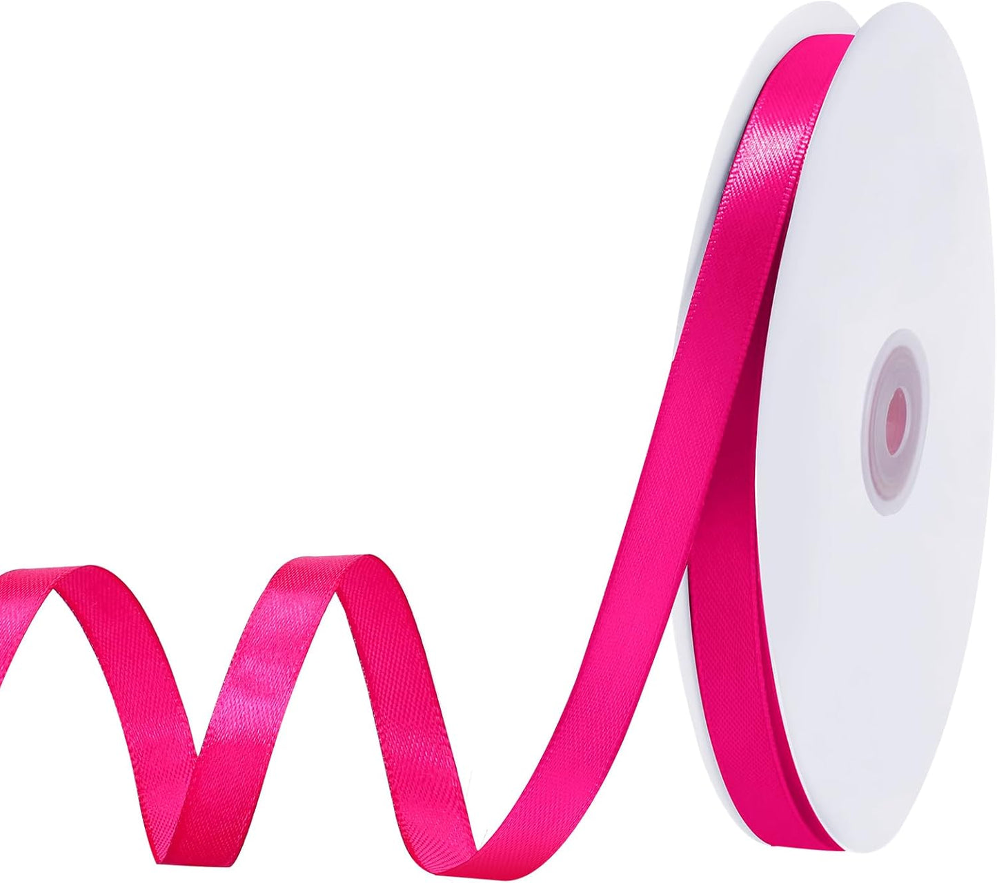 120 Yards Hot Pink Ribbon 3/8 Inch Thin Pink Satin Ribbon for Christmas Gift Wrapping Wedding Bride Bracelet Hair Bows DIY Crafts Bags Balloon String