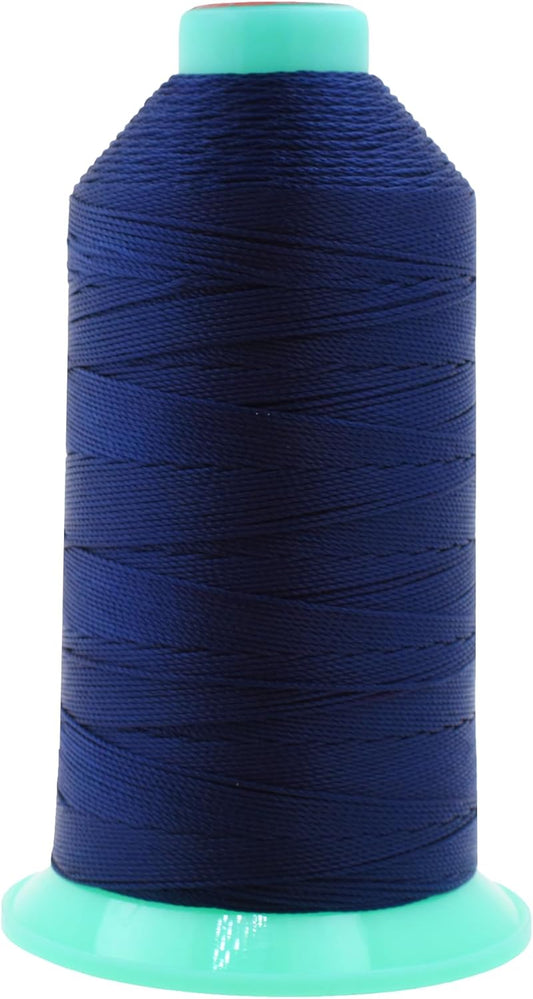Mandala Crafts Bonded Nylon Thread Dark Blue Heavy Duty Sewing Threads - 800 YDs Size 277 840D T270 Tex 270 Thread for Leather Jeans Weaving Outdoor Marine Upholstery Threads