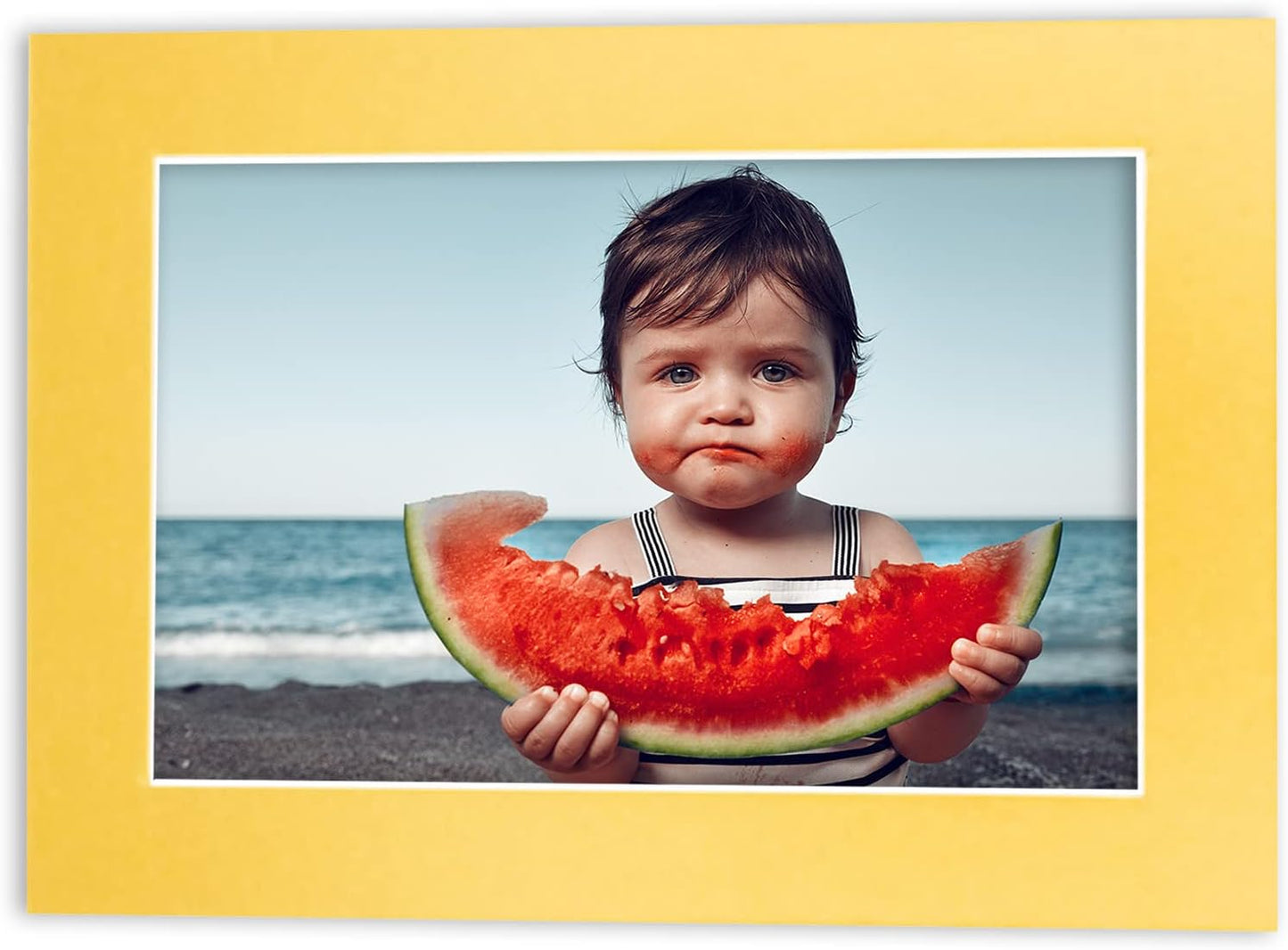 5x7 Mat for 8.5x11 Frame - Precut Mat Board Acid-Free Metallic Gold 5x7 Photo Matte For a 8.5x11 Picture Frame, Premium Matboard for Family Photos, Show Kits, Art, Picture Framing, Pack of 100 Mats