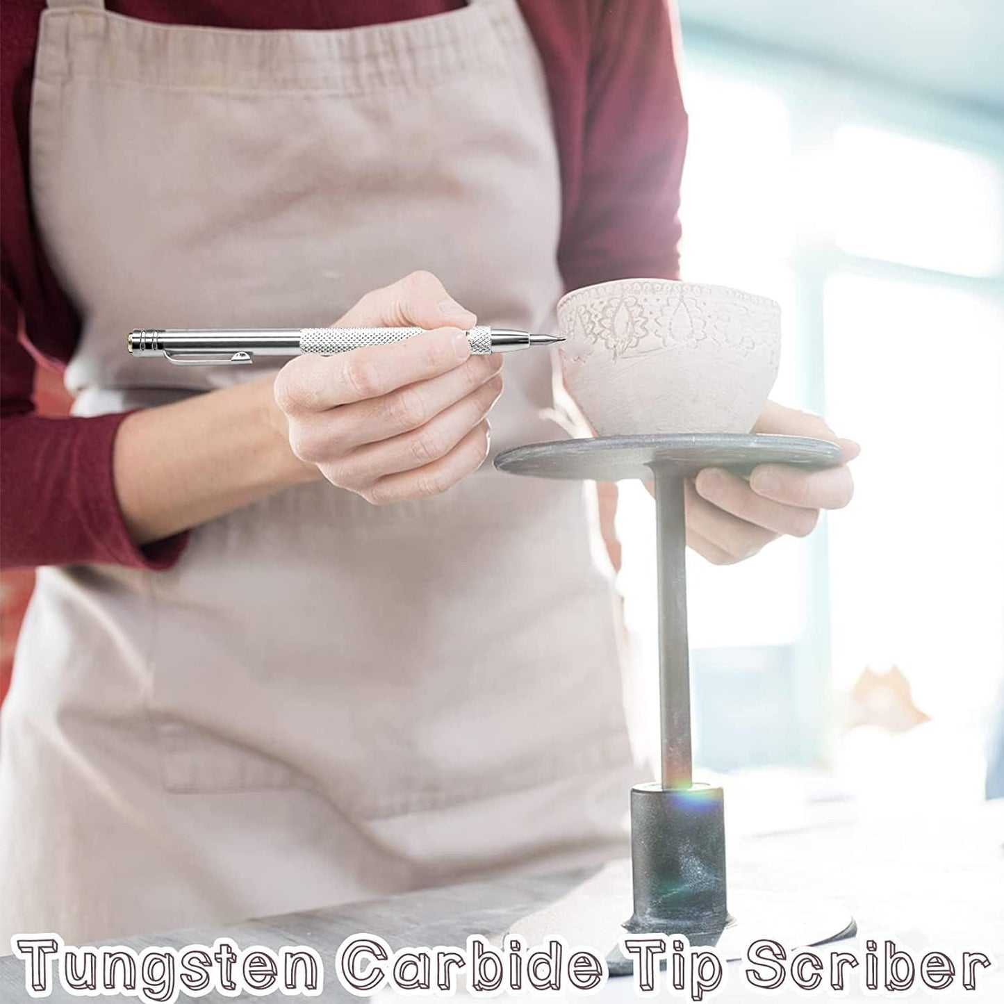 4 Pcs Tungsten Carbide Etching Tool with 20 Replacement Tips, Aluminium Carbide Engraving Pen With Clip, Metal Engraving Tool for Glass Ceramics and Hardened Steel Sheet