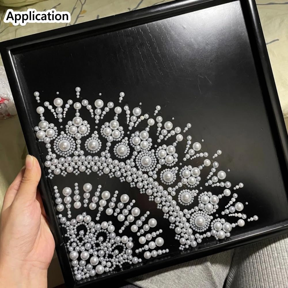 200pcs 14mm Half Pearls for Crafts Flatback Round Half Pearl Beads for Jewelry Making Nail Art Scrapbook Craft Wedding Dress Decoration(Ivory White)