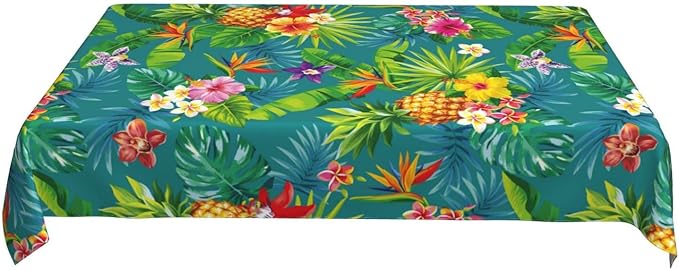 Worltoldb Pineapple Tablecloths Polyester Table Cloth for Kitchen Dinning Table Washable Tropical Table Cover for Parties Wedding Picnic
