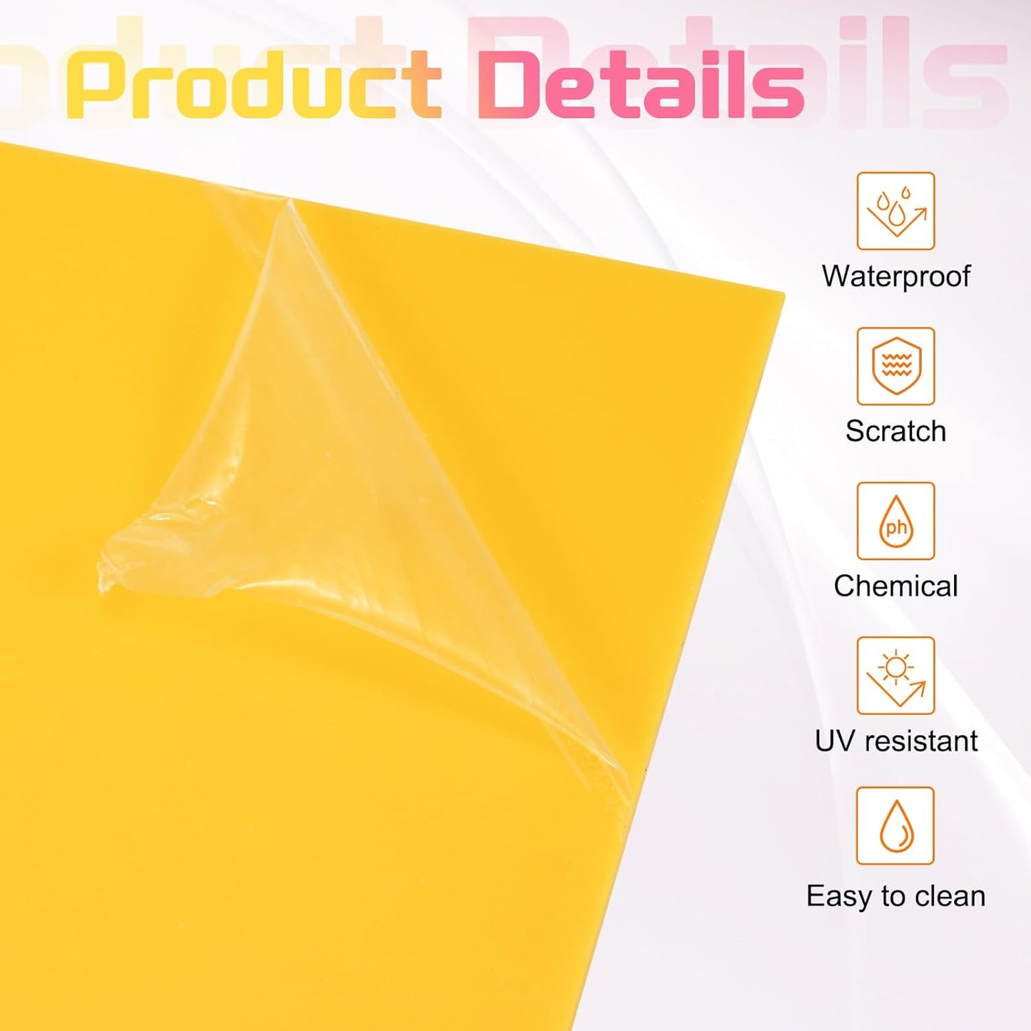 uxcell 3Pcs Acrylic Sheets 12x12 Inch Acrylic Panel 1/8 Inch-3mm Plastic Board for Picture Frames Sign Holders DIY Display Projects Craft, Yellow