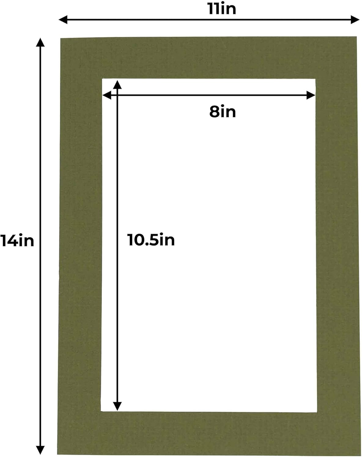 Poster Palooza 11x14 Mat for 8.5x11 Photo - Precut Dill Green Picture Matboard for Frames Measuring 11 x 14 Inches - Bevel Cut Matte to Display Art Measuring 8.5 x 11 Inches - Acid Free ONE MAT