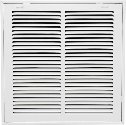 14"W x 14"H [Duct Opening Size] Steel Return Air Filter Grille - Removable Face/Door for 1 inch Filters -HVAC Vent Cover Grill - White [Outer Dimensions: 16 5/8"W X 16 5/8"H]