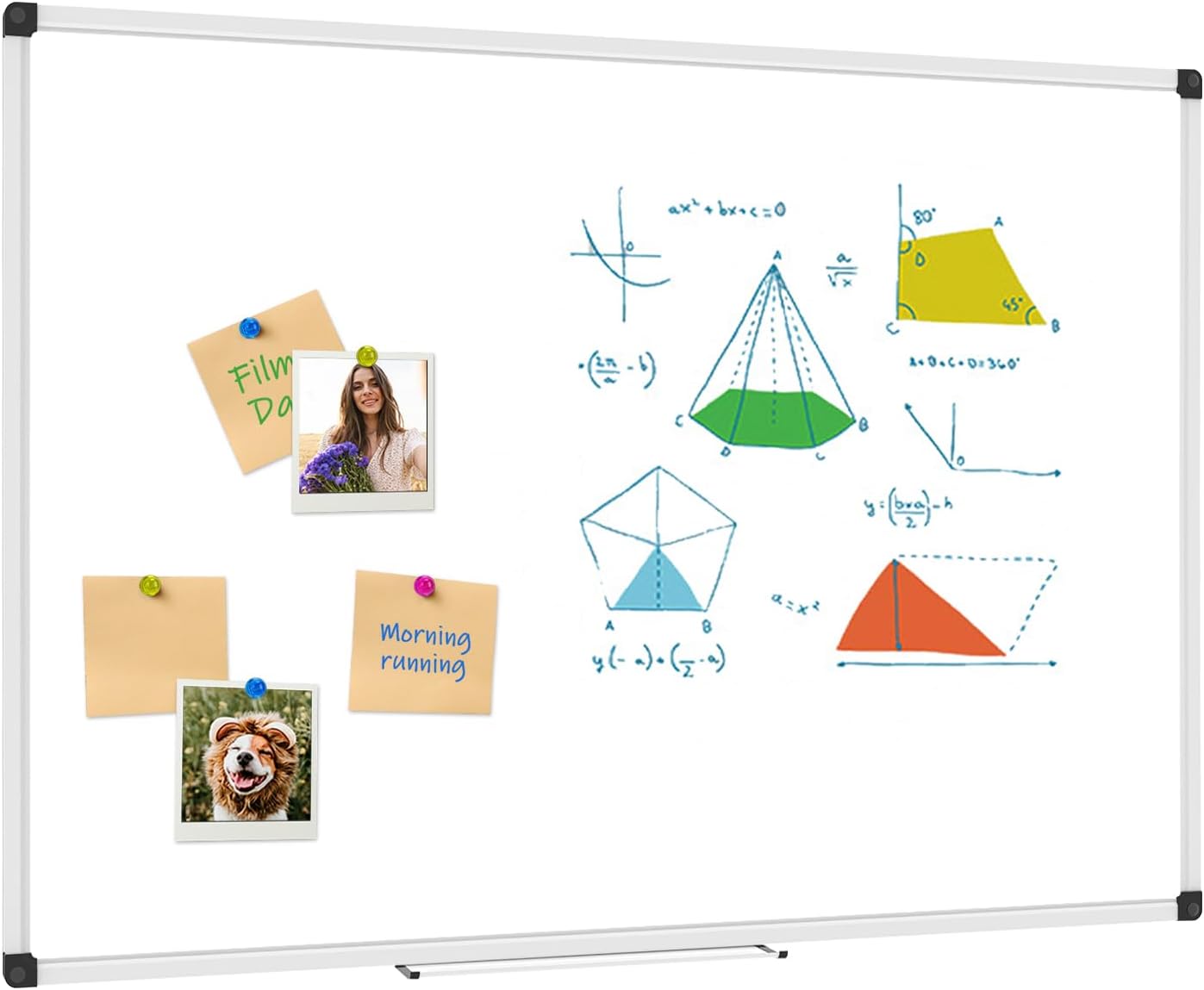 XBoard Magnetic Whiteboard 48 x 36, White Board 4 x 3, Dry Erase Board with Detachable Marker Tray