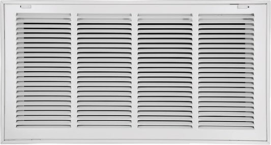 24"W x 12"H [Duct Opening Size] Steel Return Air Filter Grille - Removable Face/Door for 1 inch Filters -HVAC Vent Cover Grill - White [Outer Dimensions: 26 5/8"W X 14 5/8"H]