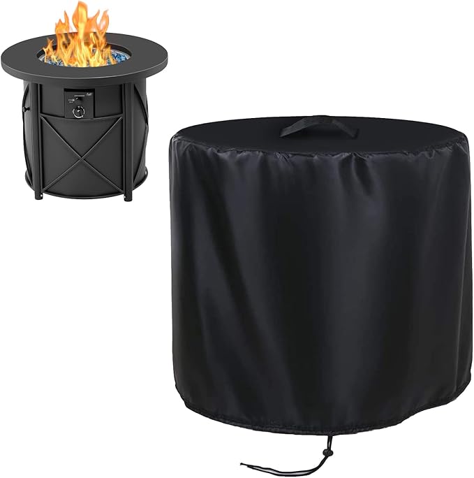 POMER Fire Pit Cover,30inch Round Fire Pit Cover for BALI OUTDOORS Gas Firepit Table Waterproof Propane Gas Fire Pit Column Cover - 30" D x 25" H