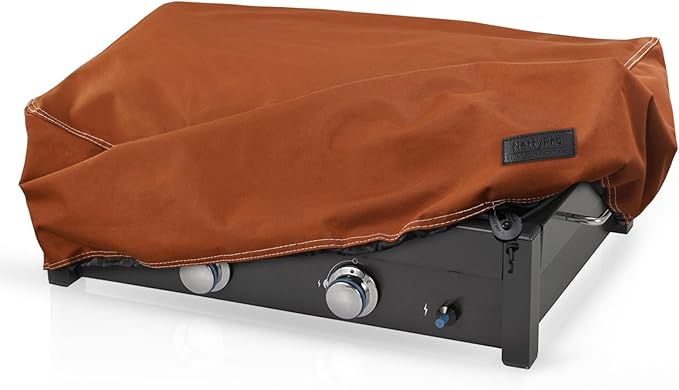 NettyPro Griddle Cover for 22 Inch 17 Inch Tabletop Griddle, Waterproof Heavy Duty Portable Table Top 2-Burner Propane Grill Cover for Cuisinart, Monument, Pit Boss, Royal Gourmet, Brown