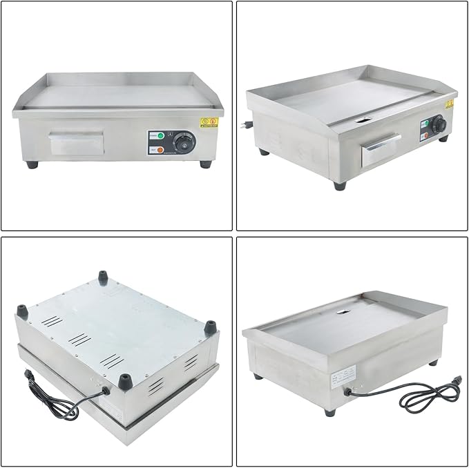 findmall 22 Inch Teppanyaki Grill 1600W Commercial Electric Griddle for Both Home and Commercial Environments