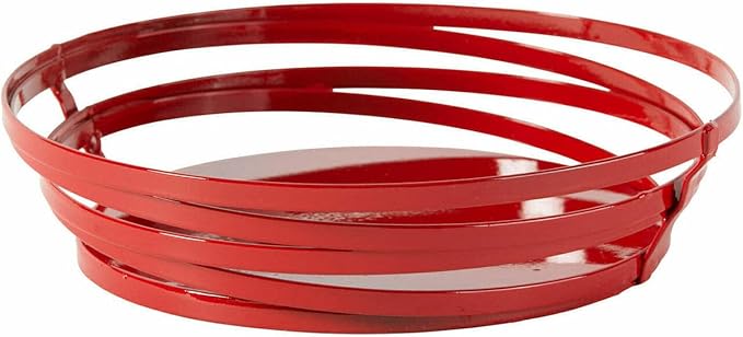G.E.T. WB-992-R 9" Round Red Powder Coated Metal Wire Serving Basket, Cyclone Collection