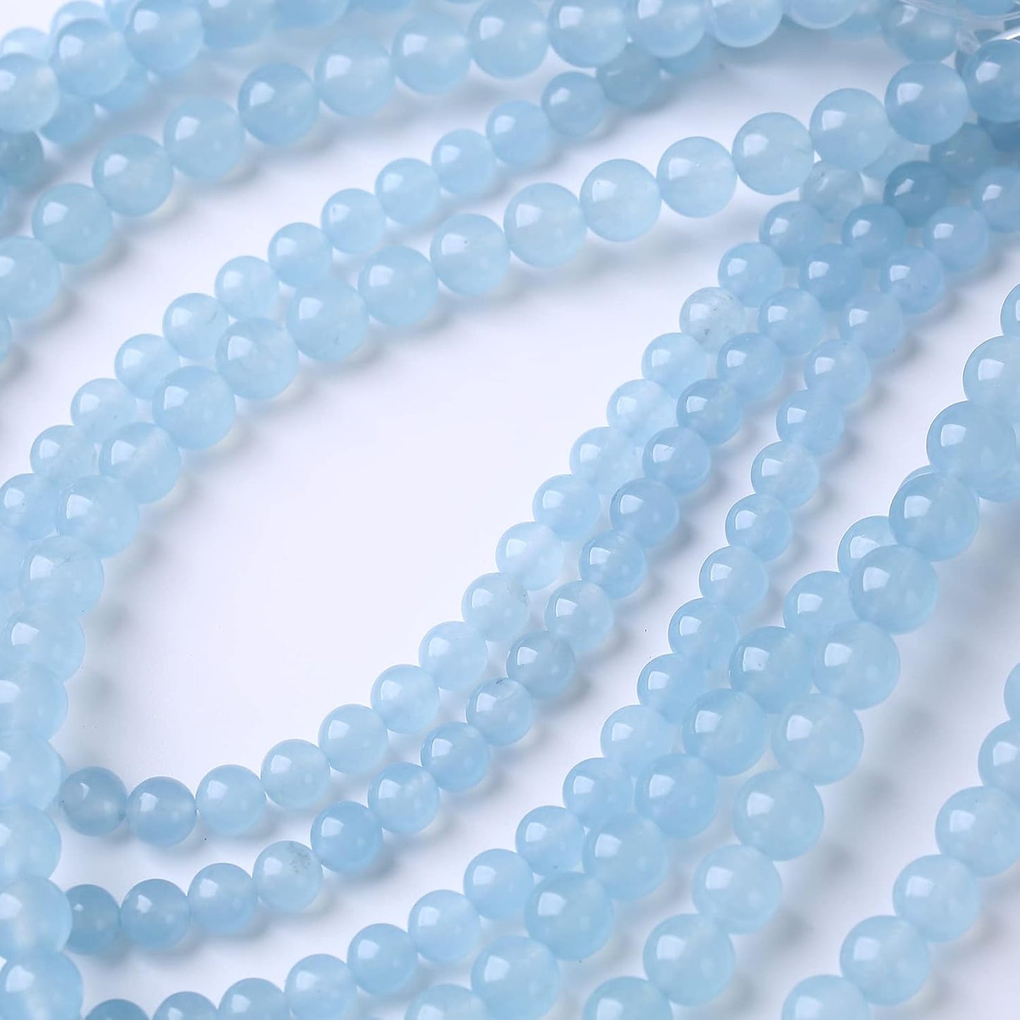 45PCS 8MM Natural Cyanihalite Loose Stone Beads for Jewelry Making DIY Energy Stone Healing Power Bracelet 15"