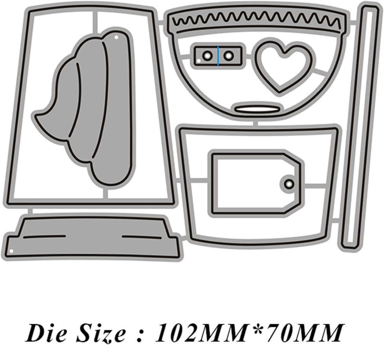 Cutting Dies Metal Stencils Scrapbooking Tools DIY Embossing Template for Paper Card Making Album Arts Crafts Supplies (Coffee cup-10.2x7cm)