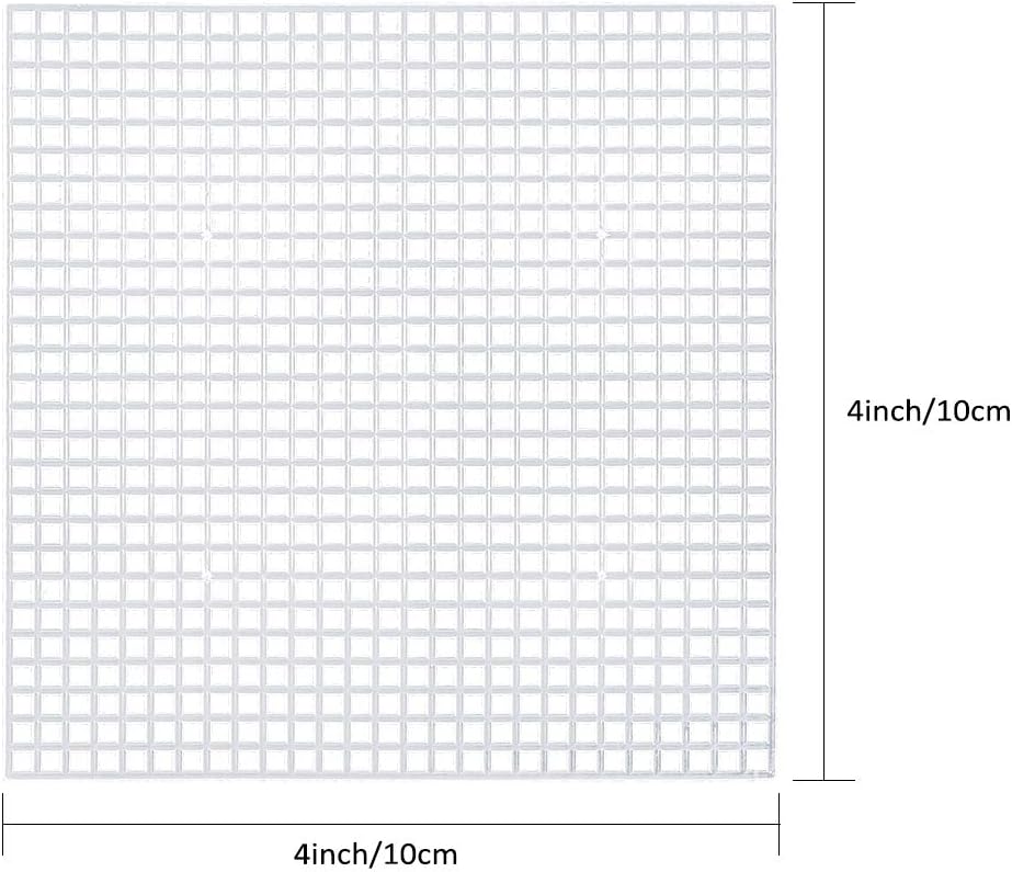 Pllieay 30 Pieces 6 Count Plastic Mesh Canvas Sheets for Embroidery, Acrylic Yarn Crafting, Knit and Crochet Projects (4.1 X 4.1 Inch)