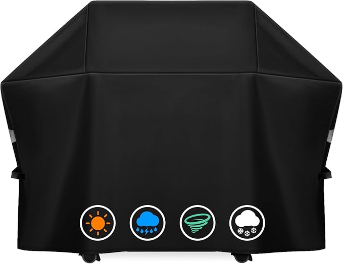 Heavy Duty Grill Cover Fit for Napoleon 61500 Prestige PRO 500 and Prestige 500 Gas BBQ Grills,All Weather Protection Waterproof Cover Black