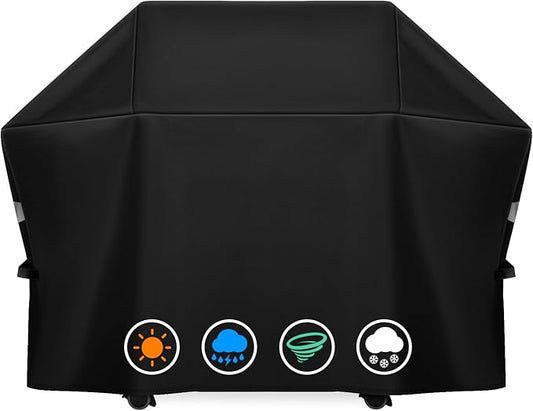 Heavy Duty Grill Cover Fit for Napoleon 61500 Prestige PRO 500 and Prestige 500 Gas BBQ Grills,All Weather Protection Waterproof Cover Black
