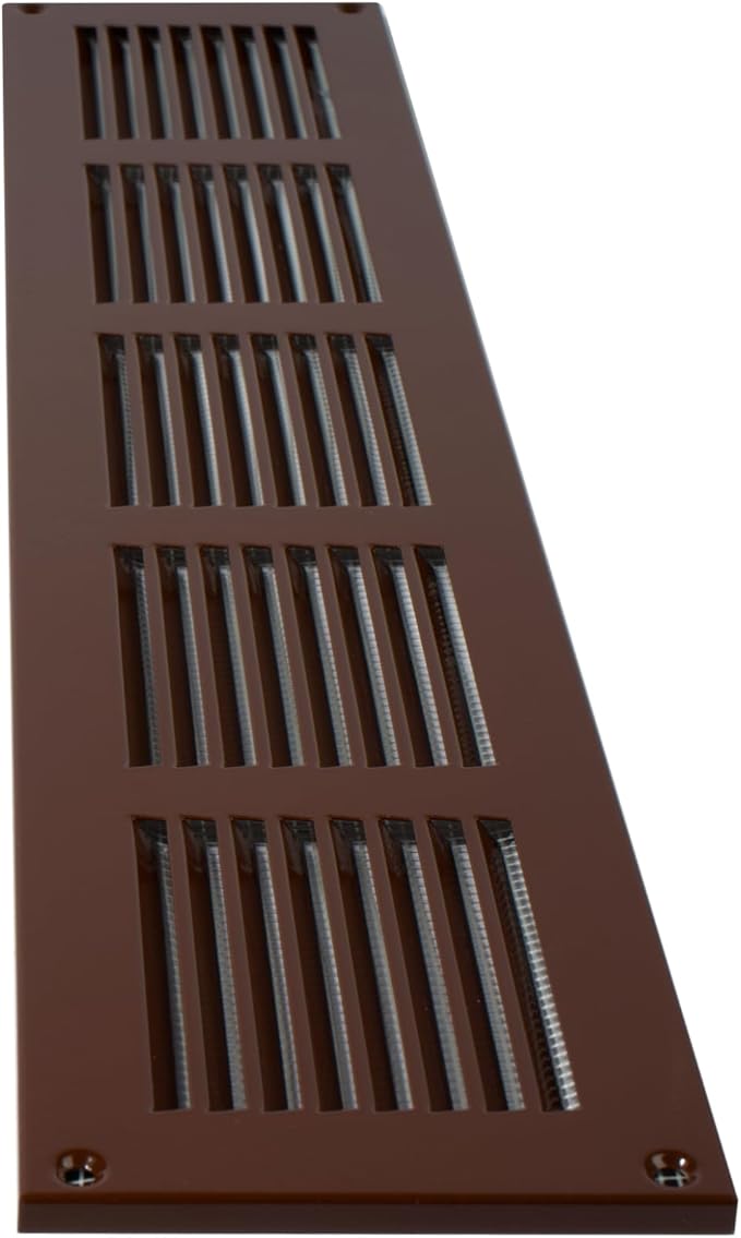 Repa Market Air Vent Cover 20x4 Inch (Outer Dimensions) Brown Galvanized Steel Louvered Grill Cover with Mesh Screen/Wall or Ceiling Vent/HVAC Register for Indoor and Outdoor Ventilation