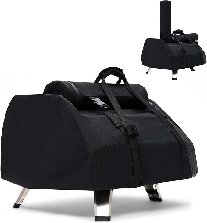 NOELIFE Carry Cover for Ooni Karu 16 and Karu 2 Pro Pizza Oven, Accessories for Ooni 16, Waterproof Pizza Maker Cover with Seperate Chimney Bag, with Bottom Straps for Fixation (Oven Not Included)