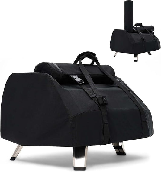 NOELIFE Carry Cover for Ooni Karu 16 and Karu 2 Pro Pizza Oven, Accessories for Ooni 16, Waterproof Pizza Maker Cover with Seperate Chimney Bag, with Bottom Straps for Fixation (Oven Not Included)