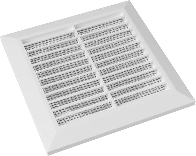 White 5'' Inch Ventilation Grille - Inside/Outside use - (Flange 4.9''Ø/Cover 6.7''x6.7'') - Air Vent Louver - Exhaust Hood - Available 3 Sizes / 4 Colors.