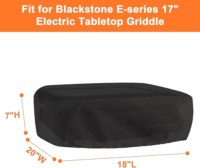 Grill Cover for Blackstone E-Series 17" Electric Tabletop Griddle with Hood,Waterproof Small Tabletop Grill Cover,Heavy Duty Camping Table Top Grill Cover