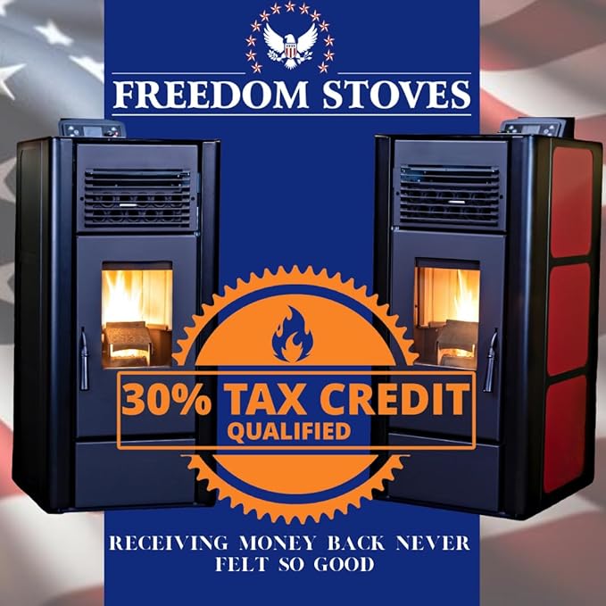 Freedom Stoves Pellet Stove: Independence PS21 Freestanding with Battery Backup and Wi-Fi, Heats 800–1800 Sq Ft, EPA Certified, 5 Year Warranty