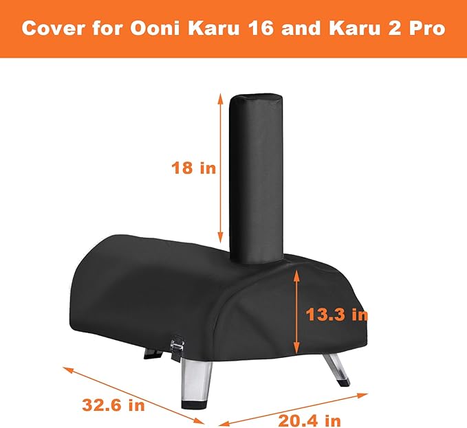 Pizza Oven Cover for Ooni Karu 16 and Karu 2 Pro Pizza Oven, Waterproof 600D Heavy Duty Carry Cover, Portable Bag with Strap Design