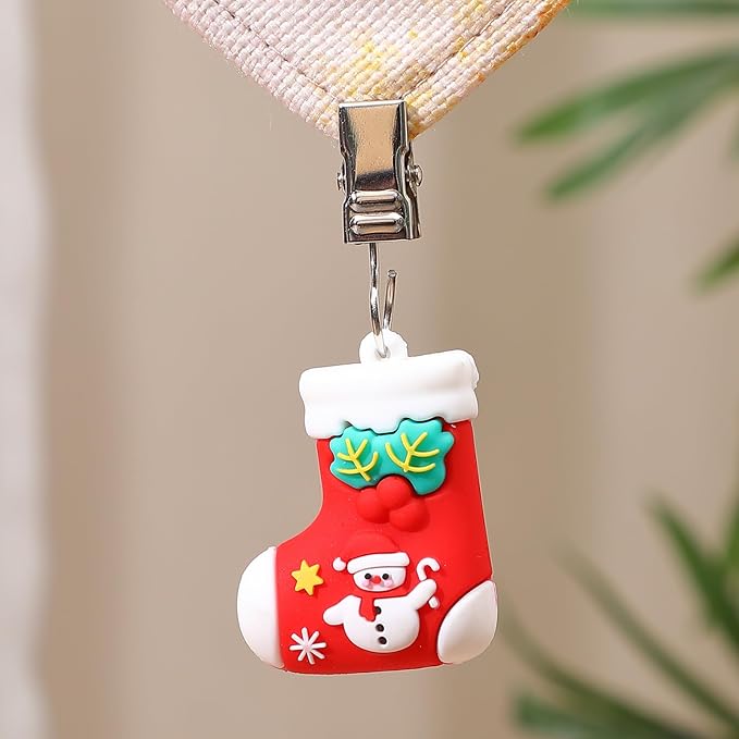 TwoFish Home Set of 4 Christmas Boots Tablecloth Weights Clips Handicraft Christmas Boots Tablecloth Clamps Pack of 4