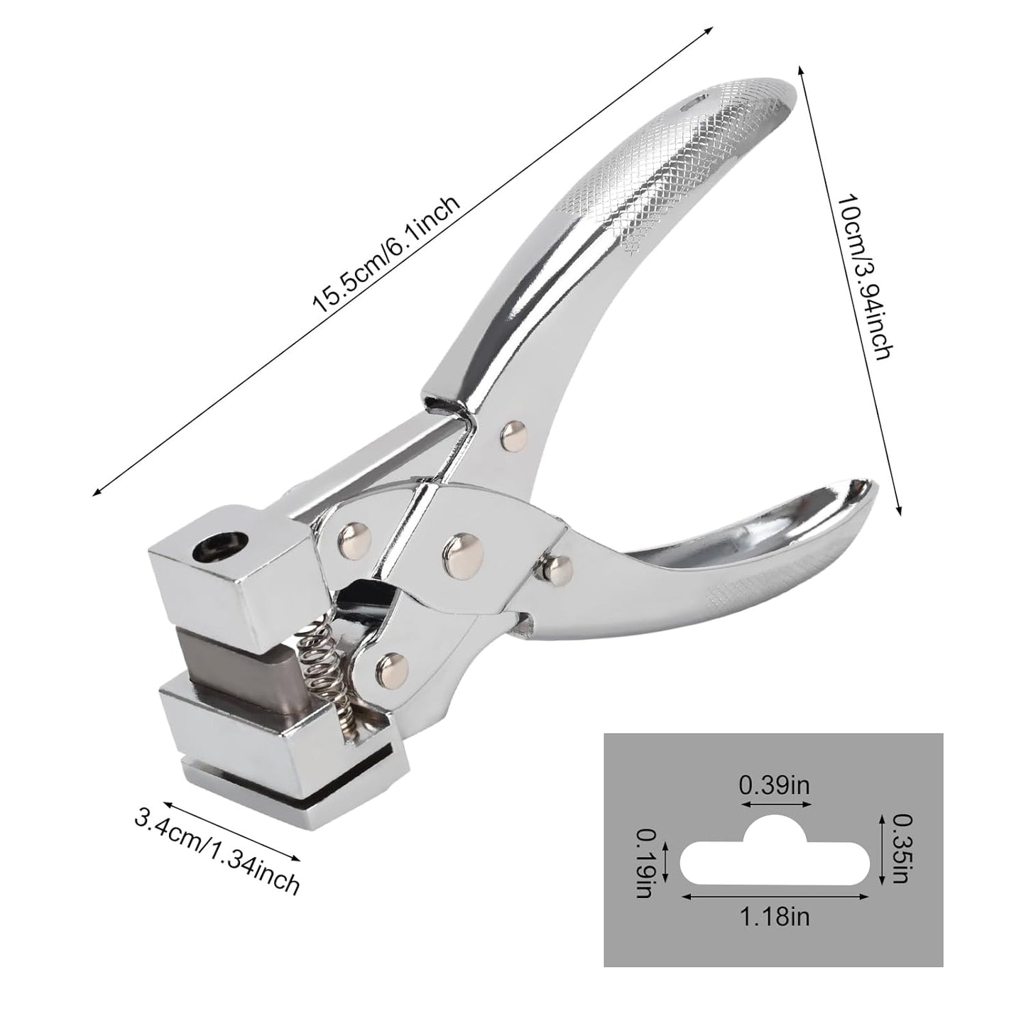 T-Slot Hole Punch Heavy Duty - Handheld Punch for ID Cards, Plastic, Cardstock, Cardboard & PVC - Sharp Visible Blade Edge, Durable Zinc Alloy Construction, Easy Spring Action for Fast, Clean Holes
