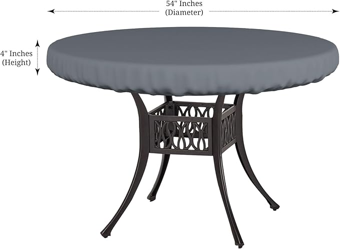 Covers & All Round Table Top Cover, 12 Oz Waterproof UV & Weather Resistant Patio Table Cover, Outdoor Table Cover for Patio Outdoor Furniture & Coffee Table (54" Dia x 4" H Inches, Gray)