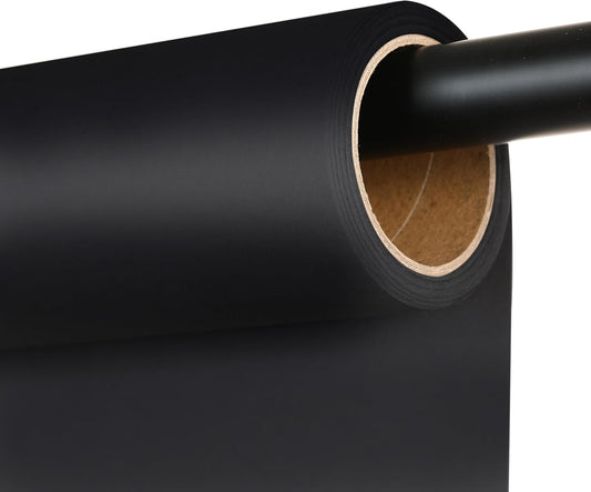 Seamless Photography Background Paper Roll, Blue Photo Paper Backdrop for Photography, Video and Streaming (Ultra Black, 53" x16')