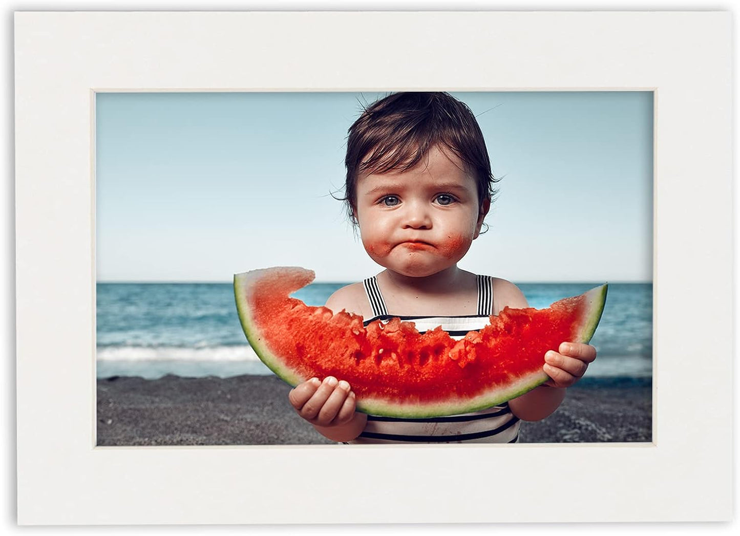 5.5x8.5 Mat for 8.5x11 Frame - Precut Mat Board Acid-Free Textured White 5.5x8.5 Photo Matte For a 8.5x11 Picture Frame, Matboard for Family Photos, Show Kits, Art, Picture Framing, Pack of 1 Mat