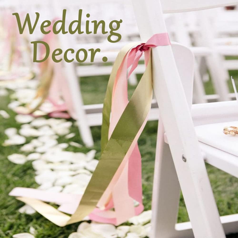 5/8" Width x 100 Yards Satin Ribbon, Champagne Gold Ribbon Perfect for DIY Craft, Bows, Gift Wrapping, Flower Bouquet, Valentine's Day, Christmas and Party Decoration