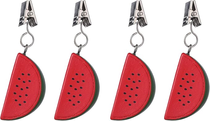 TwoFish Home Set of 4 Ｗatermelon Resin Tablecloth Weights Clips Handicraft Ｗatermelon Tablecloth Clamps Pack of 4