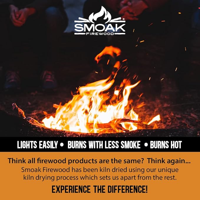 Smoak Firewood’s 12inch Length Premium Cooking Wood & Firewood Logs – Used for Grills, Smokers, Pizza ovens, stoves, firepits or fireplaces – USDA Certified Kiln Dried (12inch Wood Hickory 45-50lbs)