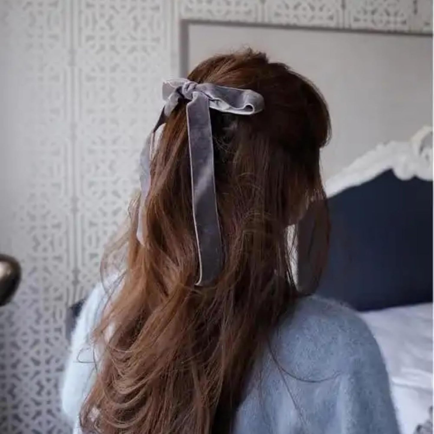 15 Yards Velvet Ribbon 1 Inch Single Face Grey Velvet Ribbon Spool Prefect for Wedding, Ribbons for Gift Wrapping, Vintage Christmas Decor Tree Ornaments Wreath Hair Bows, Ribbons for Crafts