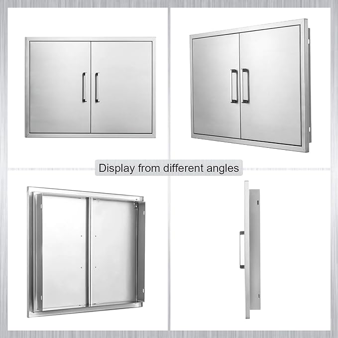 Outdoor Kitchen Door, 30" W21 H Outdoor Kitchen Access Door, Stainless Steel BBQ Double Door, Available for Outdoor Kitchen Island or Outdoor Kitchen.