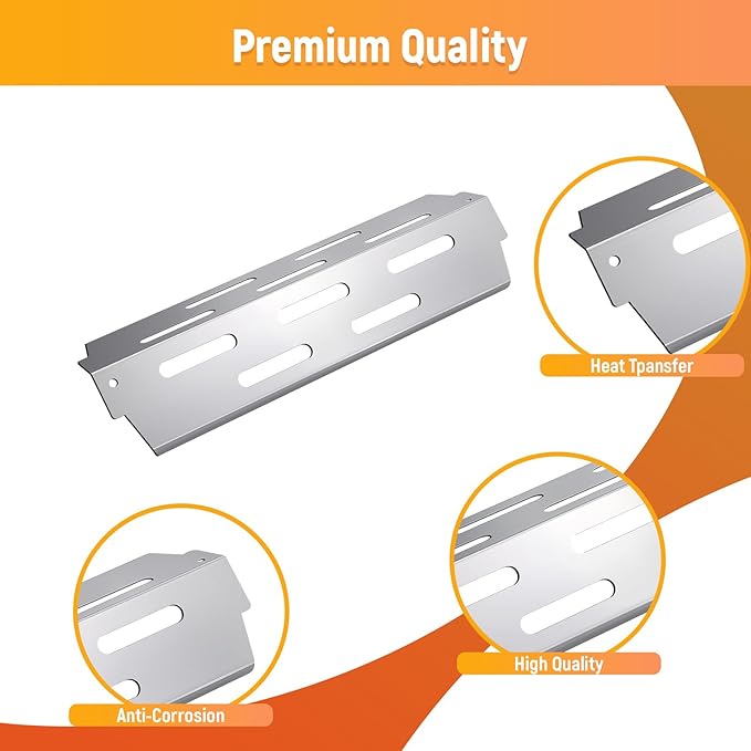 Grill Flavorizer Bars for Weber Genesis II E-410, S-410, LX E-440, S-440, Weber Genesis 2 66041, 66033, 66796, Heat Deflectors BBQ Grill Heat Plate, 17" Stainless Steel Grill Flavor Bars