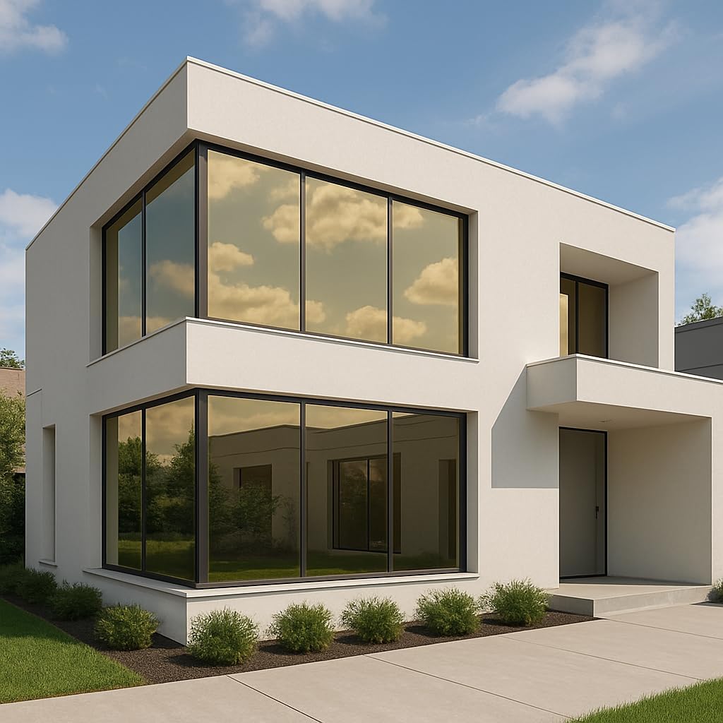 Rockrose Professional Window Tint for Home – One Way Privacy Window Film for Home Offices Heat Blocker Reflective Adhesive Mirror Tint with 99% UV Block – Gold-Silver 24in x 25FT