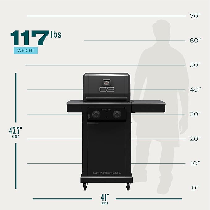 Charbroil Pro Series with Amplifire Infrared Technology 2-Burner Propane Gas Grill and Griddle Cabinet, Black - 463676724