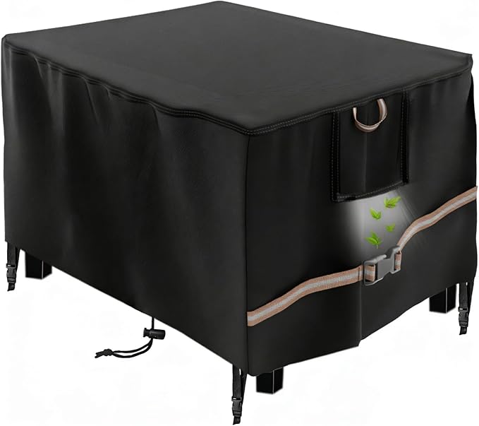 Rectangular Propane Gas Fire Pit Table Cover 48x28x24 In, Waterproof Heavy Duty 600D Rectangle Outdoor Fireplace Cover 48 In, All-weather Protection For Patio Firepit Table 45-48 In