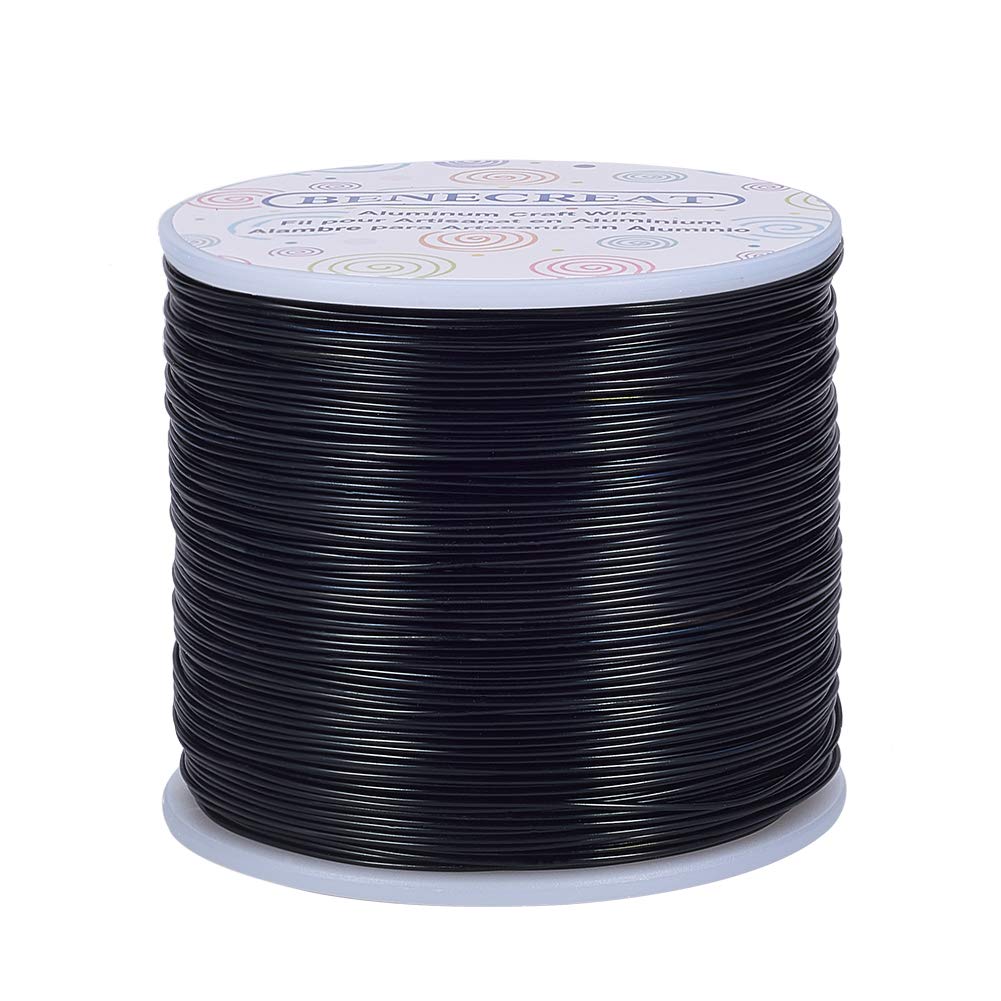 BENECREAT 20 Gauge 770FT Black Anodized Aluminum Jewelry Craft Wire for Model Craft, Gem Wrapping, Jewelry Making