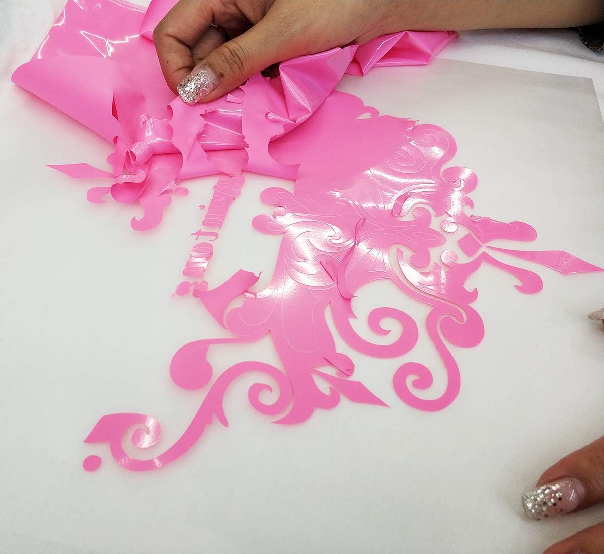 Guangyintong Heat Transfer Vinyl Pink HTV Rolls, 12" x 10ft Iron on Vinyl for T-Shirts, Matte Surface HTV for All Cutter Machine, Easy to Cut & Weed for Heat Vinyl DIY Design