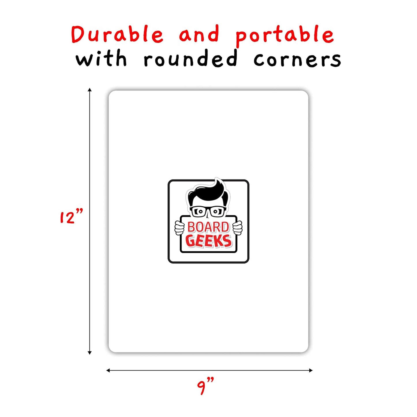 6 Premium Small Dry Erase Board 9"x12"- Portable Dry Erase Lap Board, Handheld Whiteboard- White Boards for Students - Small Whiteboard | Double Sided Erasable White Boards Dry Erase- 6 Pk