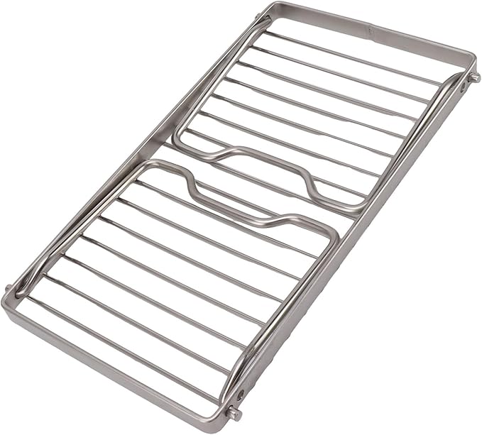 Folding Camping Grate, Stainless Steel Adjustable Height Campfire Grill, Thicker Cooking Racks with Draining Function, Portable Backpacking Grill for Outdoor Camping Picnic BBQ
