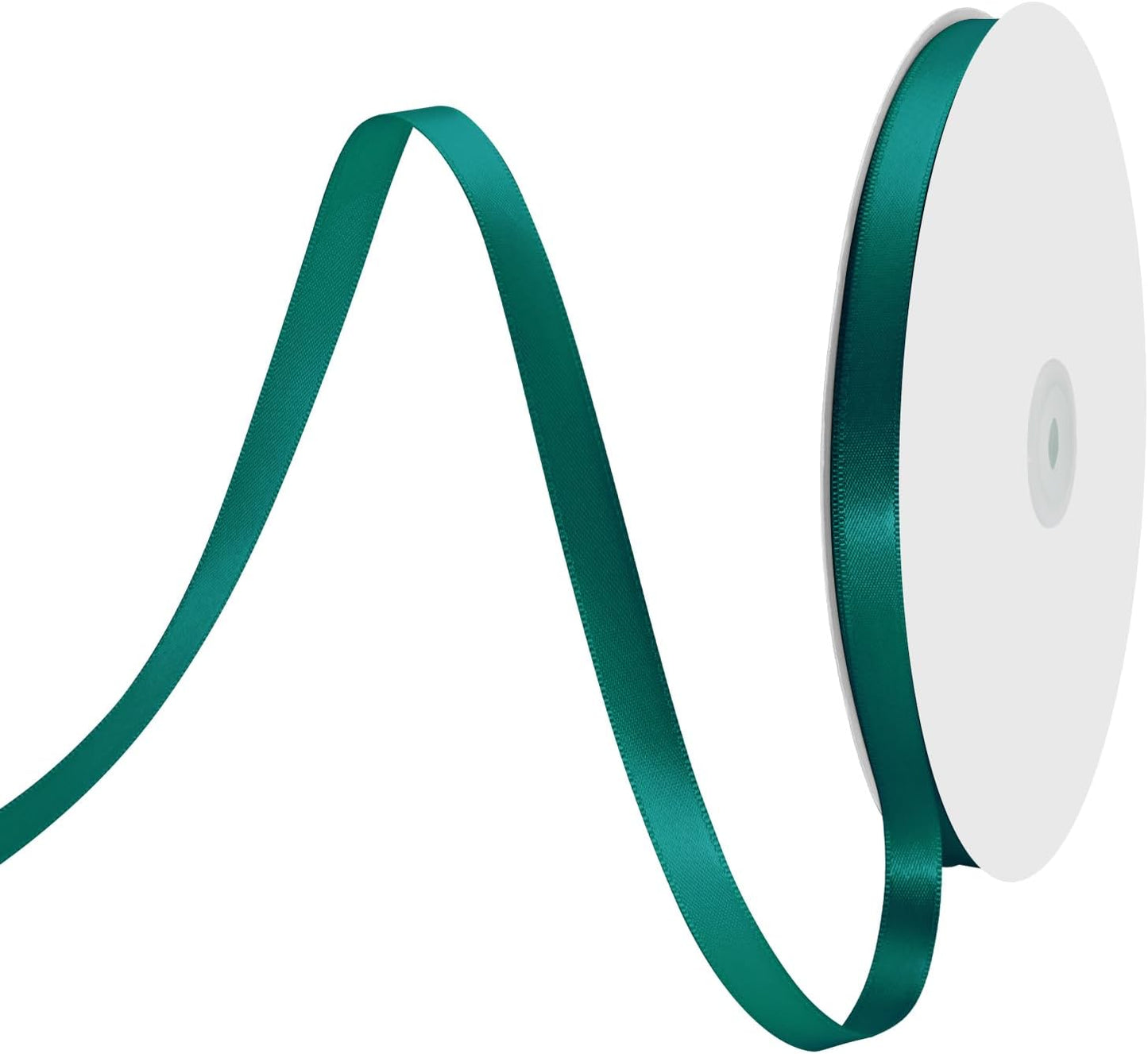 1/8" X 100 Yards Teal Satin Thin Ribbon Solid Color Double Faced Ribbons Perfect for Crafts Wedding Decor Bow Making Arts Sewing and More