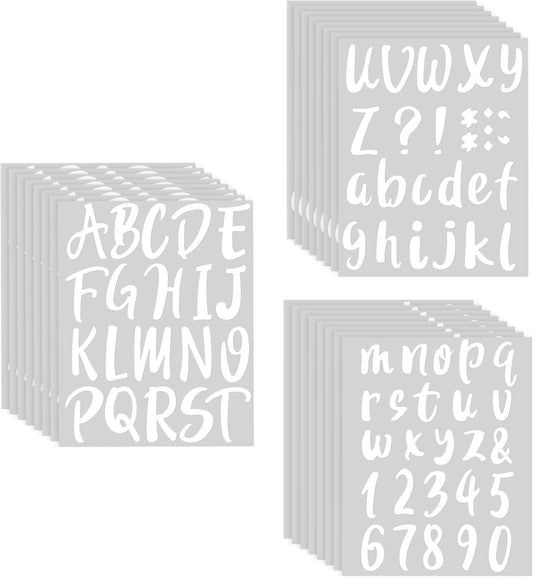 Outus 576 Pieces 8 Sheets Letters Stickers Self Adhesive Vinyl Letter Alphabet Number Stickers Mailbox Numbers Sticker, Decals for Classroom Decor, Sign, Door(White,3 Inch)