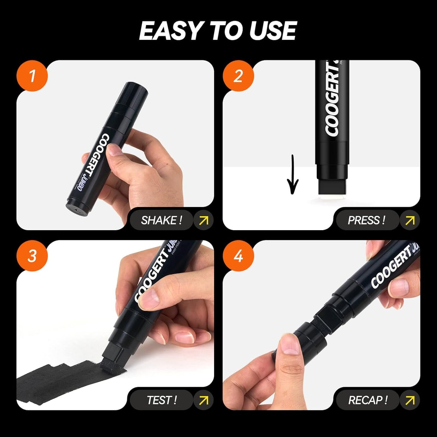 3Pcs White Jumbo Poster Markers, 15MM Thick Permanent Acrylic Graffiti Markers, Wide Tip Paint Marker for Canvas, Posters Board, Fabric, Window, Glass, Wood, Teachers,Banner painting supplies